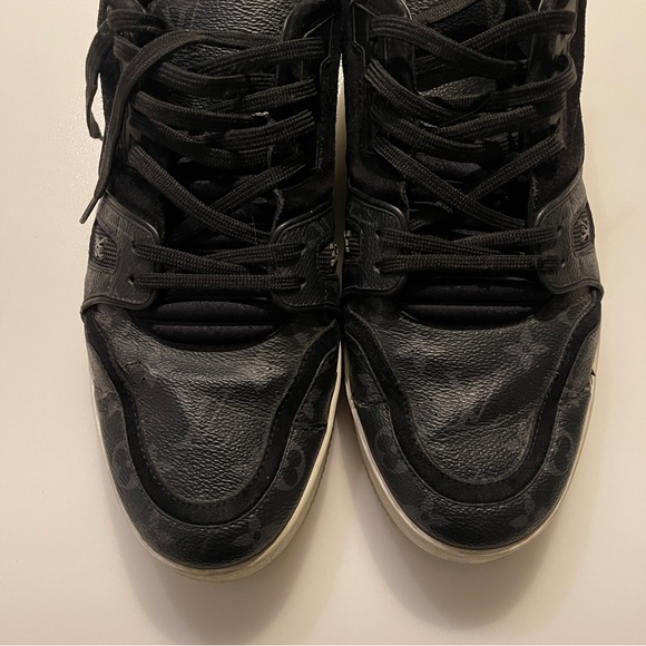 Louis Vuitton trainer low black monogram eclipse leather US11 men’s sneaker - Picture 2 of 15